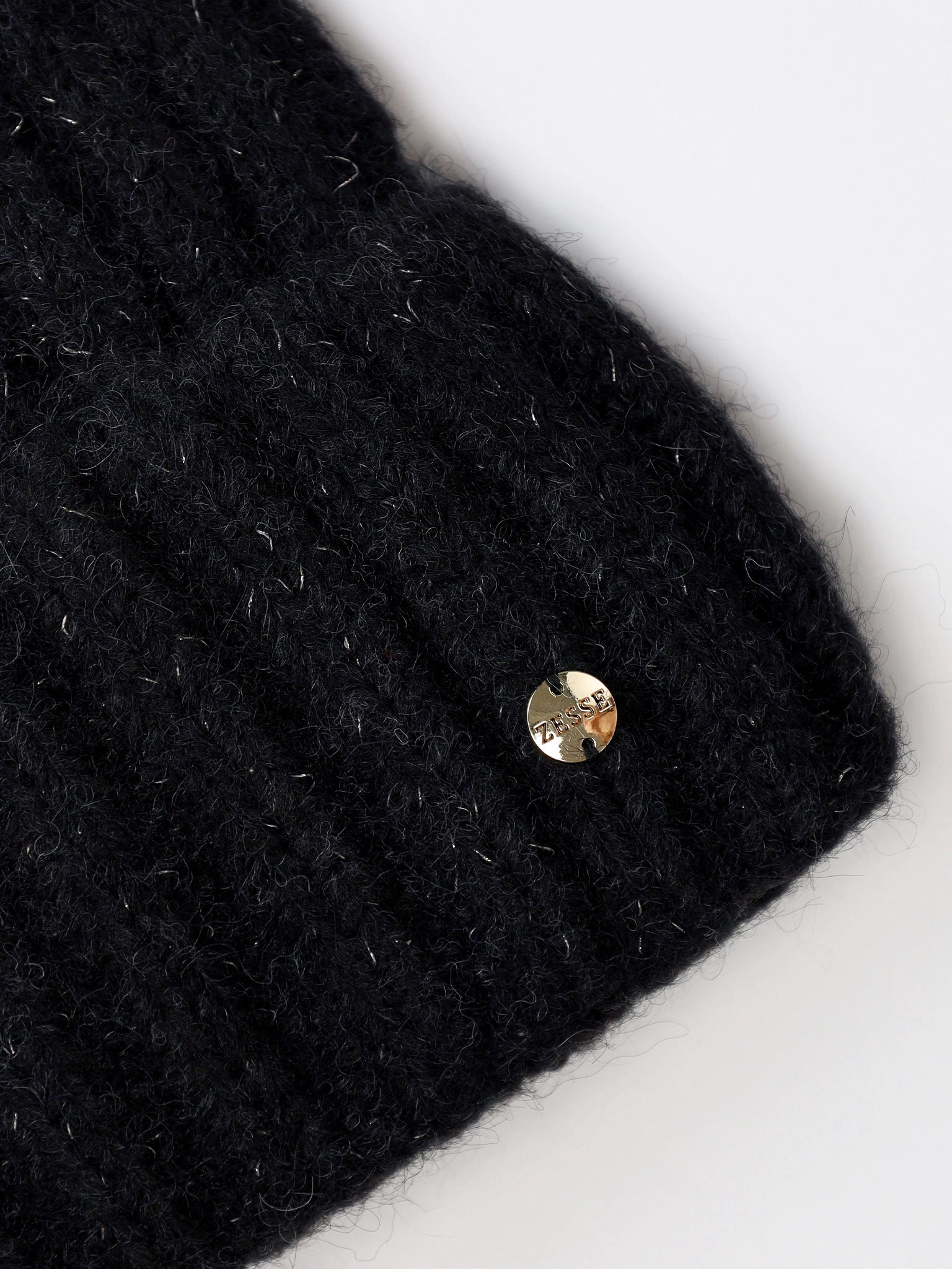 Шапка-бини из смесовой шерсти альпаки с отворотом в ассортименте